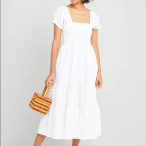 White Few Moda O.P.T Square Neck Smocked Maxi Dress - XL - NWT